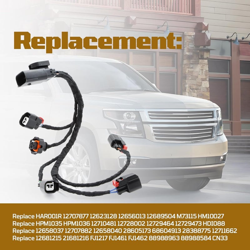 ECOMARK Fuel Injector Right Rail Harness Fit for Cadillac Chevrolet Chevy GMC 2014-2023 Some Models with 5.3L 6.0L 6.2L 6.6L V8 Engine Replace HAR001R 12710481 - Image 4